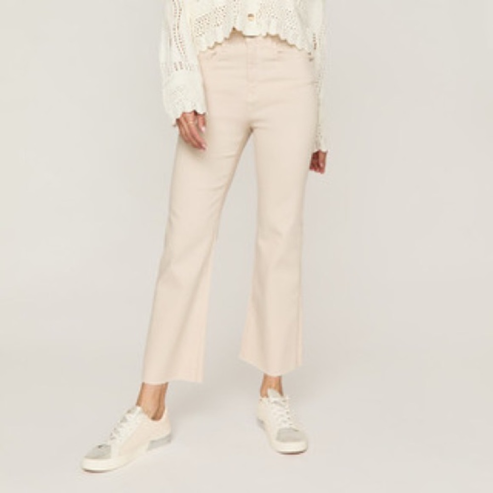 Women's High-Rise Cropped Straight Jeans in Light Blush